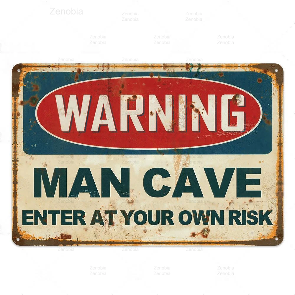 Винтаж в ковбойском стиле клуб металлическая жестяная вывеска человек пещера