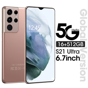 new smartphone s21 ultra 6 8 inch full display 16gb 512gb 24mp48mp facial recognition 5g dual sim gps celulares mobile phones free global shipping