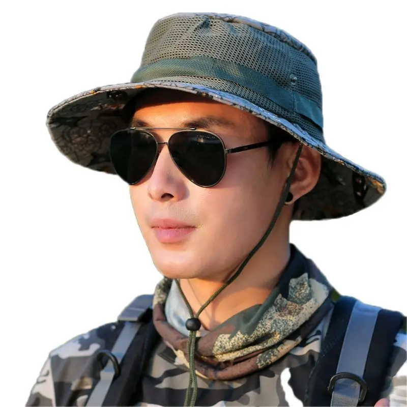 Панама мужская с широкими полями Воздухопроницаемая сетчатая шляпа от солнца из