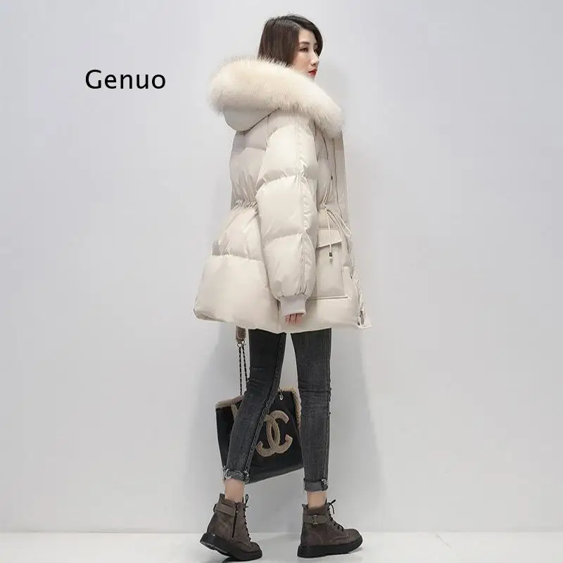 Женская пуховая куртка с капюшоном теплая Толстая парка на утином пуху