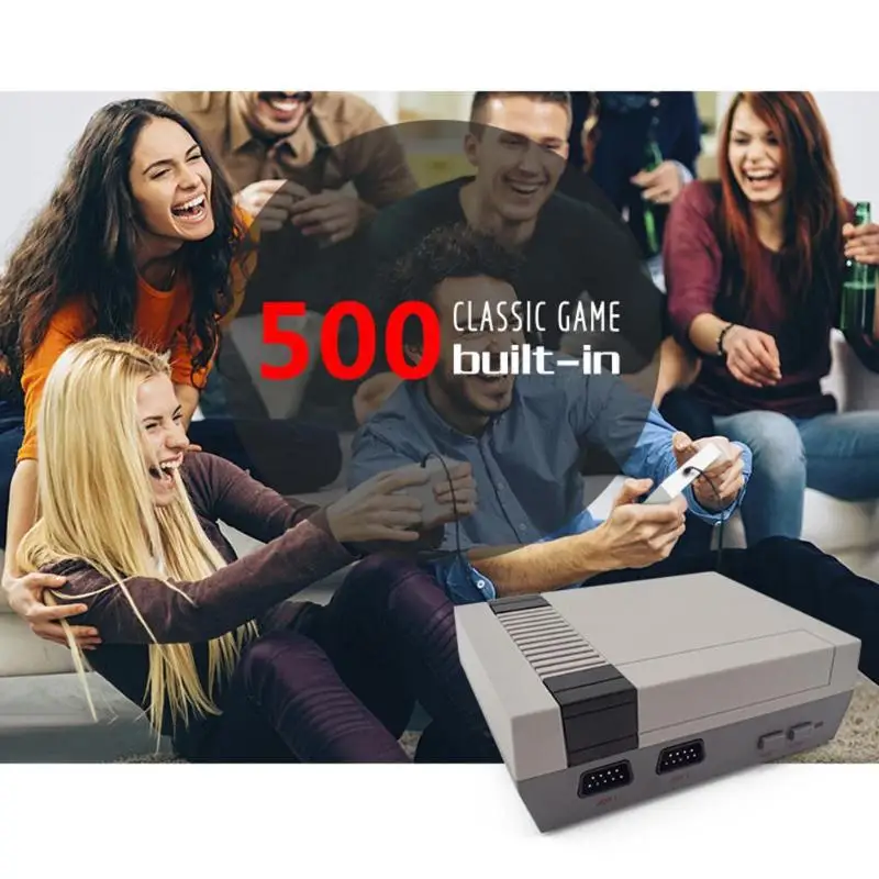 Built-in 500/620 Classic Games TV Video Game Console AV Port 8 Bit Retro Handheld Gaming Player 2 Gamepad For family game system |