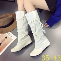 new womens boots platform shoes boots womens winter shoes leather riding boots lace up womens shoes long boots black35 43