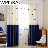 cartoon stars velvet blackout curtains for girls bedroom high quality children navy blue window drapes tulle cortinas ad025h