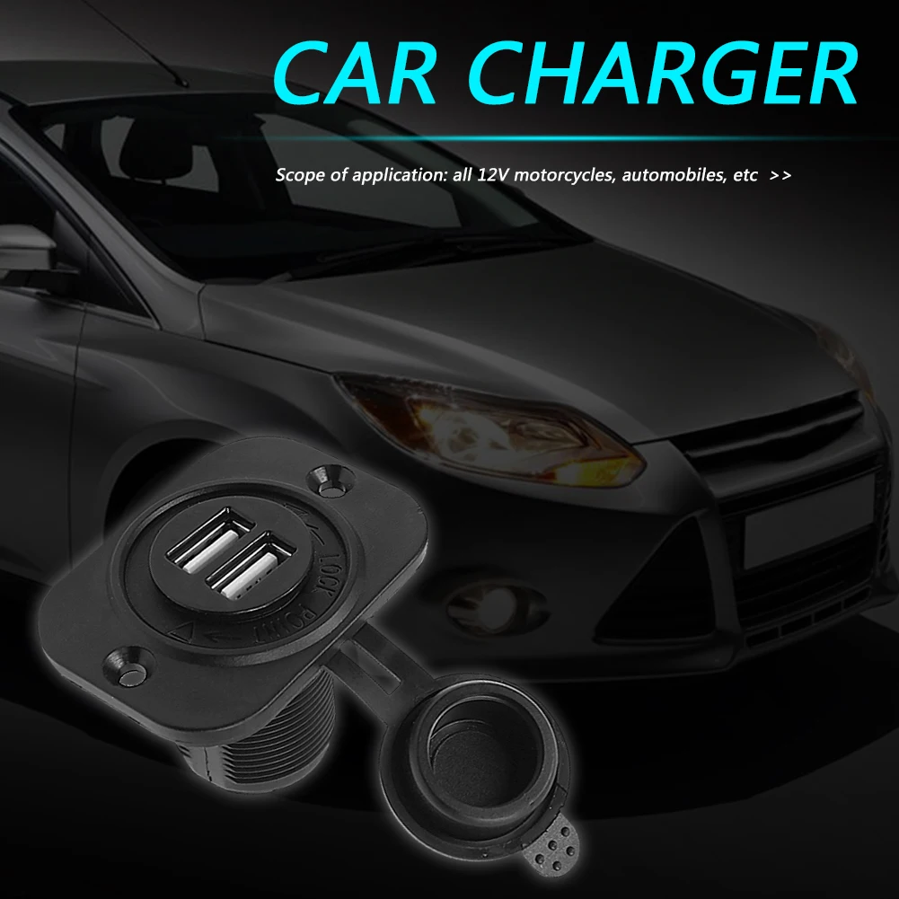 

Dual USB Charger Power Socket Waterproof Easily Installation Personal Car Elements for 12V Car Auto Boat Motorcycle ATV