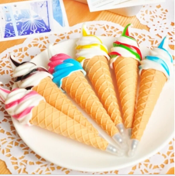 

1PC Creative Ice Cream Pen Kawaii Ball Pen Caneta Material Escolar Stationery Ballpoint Pens Office School Supplies Gift