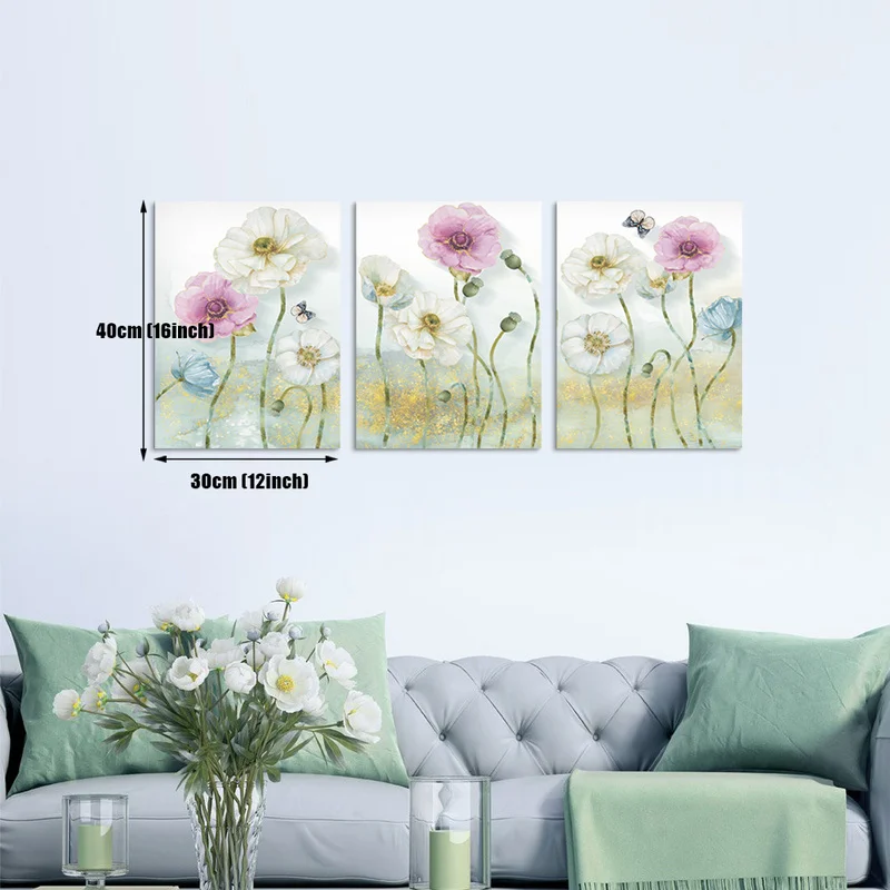 Элегантные постеры с цветочным принтом цветущие Маки и бабочки Настенная