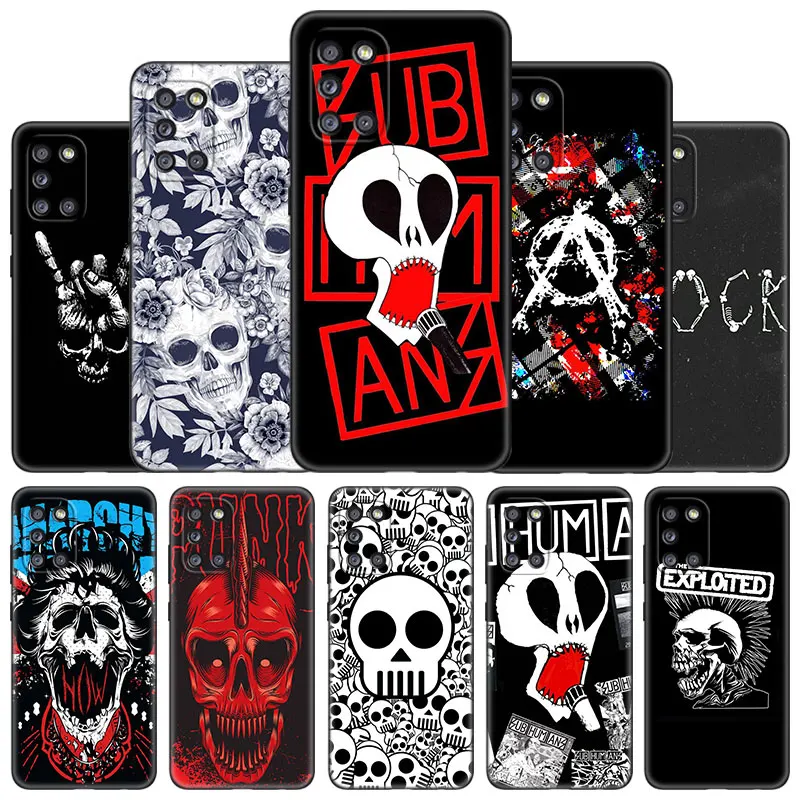 Чехол в стиле панк-рок с черепом для Samsung Galaxy A13 A01 Core A03S A10 A20E A21 A30 A40 A41 A42 A82 A90 A6 A7 A8 A9