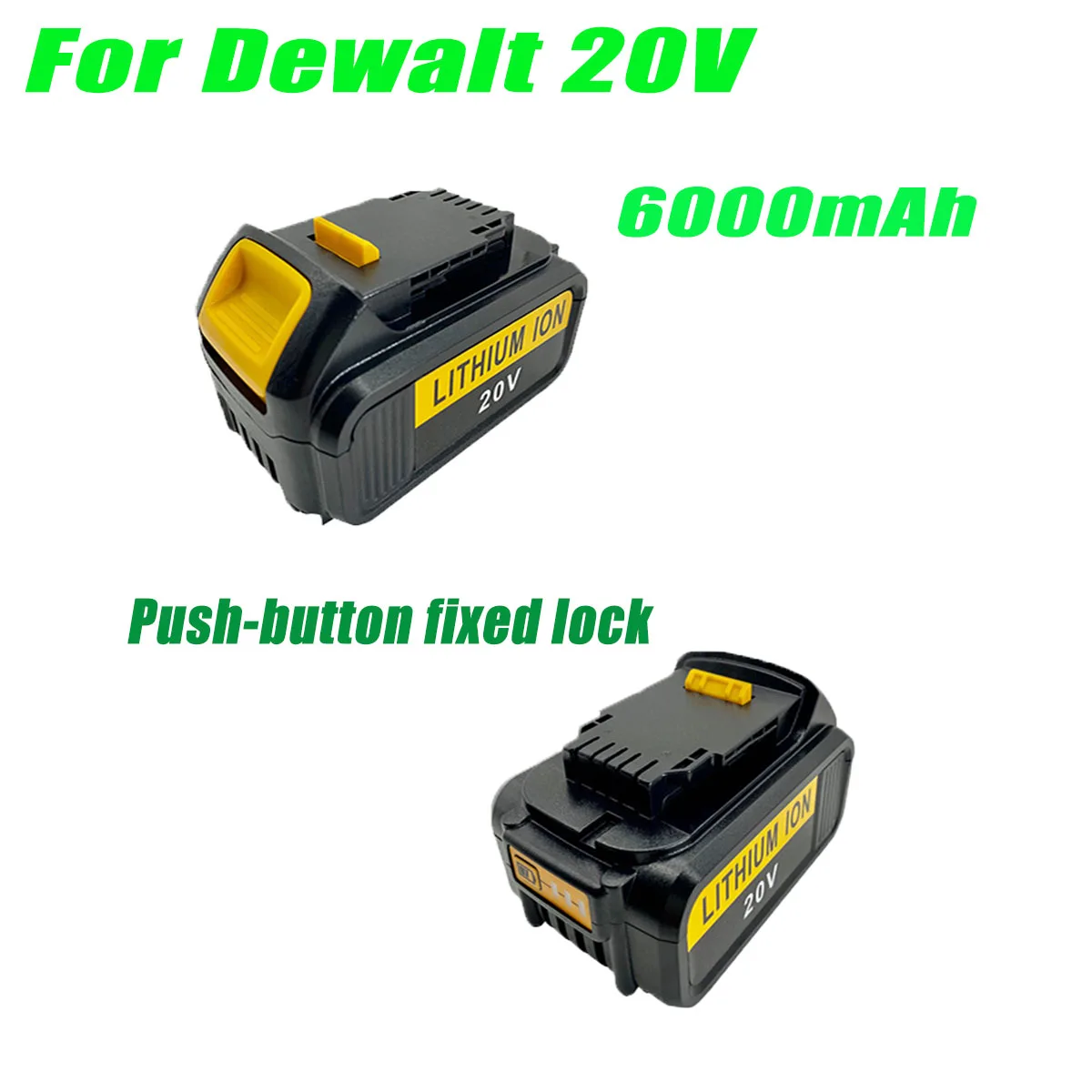 Перезаряжаемая литиевая батарея для инструментов DEWALT 18 в 20 6000 мАч совместима с