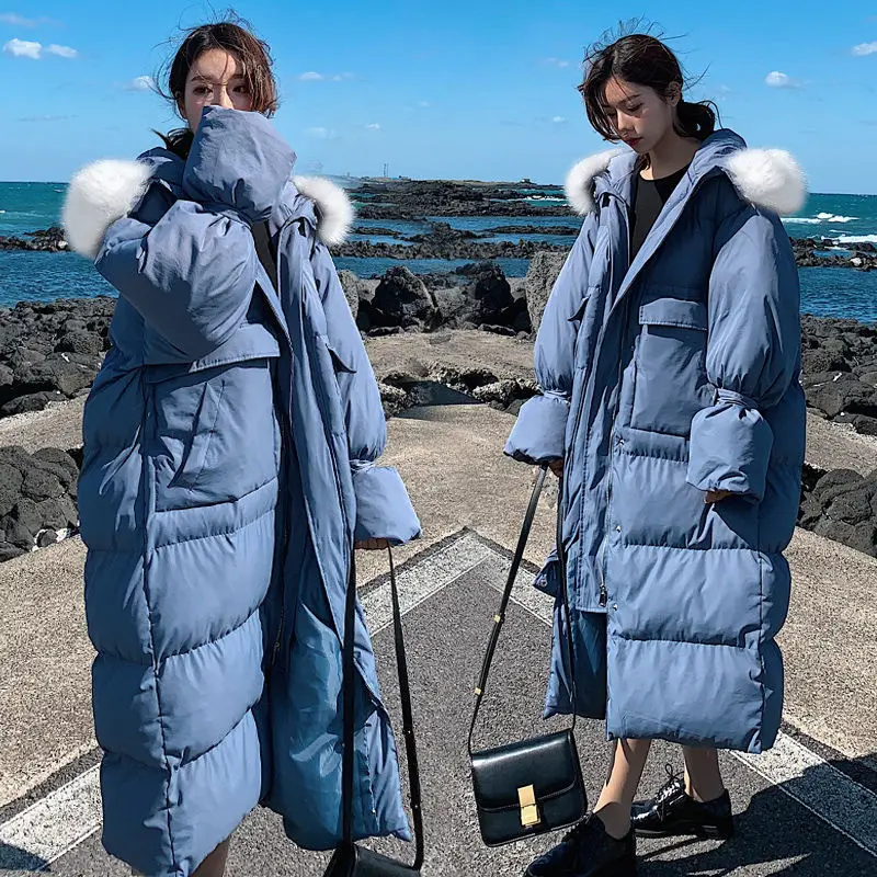 

woman winter coats and jackets fashion long over the knee 2020 winter new thick bread jacket jacket beige parka long winter