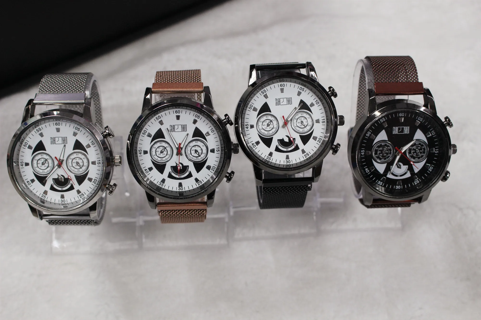 Для мужчин s минималистский часы ультра тонкий наручные с ремешком сеткой