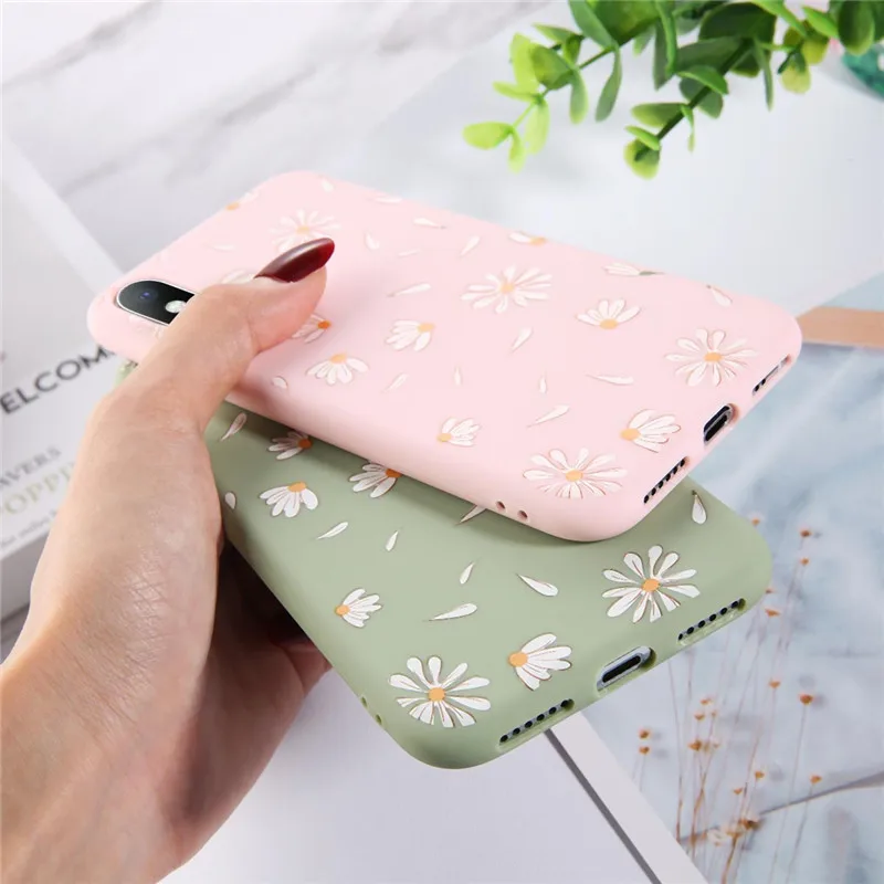 Lovebay Конфета цветной цветок мягкие чехлы для телефонов iPhone 6 7 6s 8 Plus ромашка