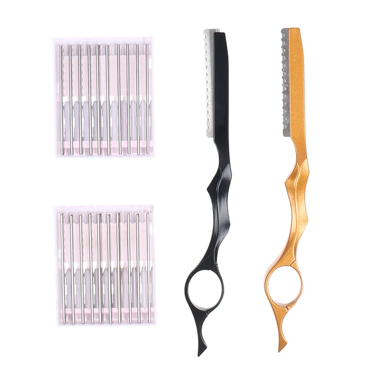 

1Set Hair Cutting Knife Thinner Thinning Razor Blade Straight Salon Hairdressing Razor Stick Hair Cutter Rotary Barber