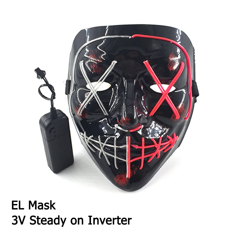Страшная маска для Хэллоуина реквизит косплея вечеринки светодиодсветильник