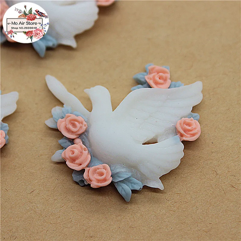 10 шт. полимерные Кабошоны с цветком 33 х31 мм|Статуэтки и миниатюры| |