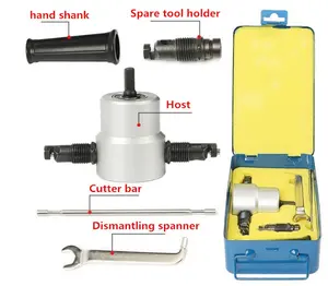 Двуголовый ниббл для резки металла лист Нибблер пилы резак инструмент сверла насадка Бесплатный режущий инструмент Нибблер резка листового металла
