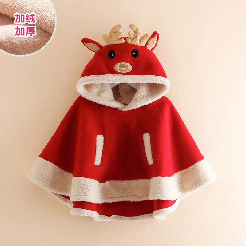 

Baby Cloak Jacket 2022 Winter New Girls Shawl Children's Clothing Children Plus Velvet Padded Jacket Baby Girl Winter Clothes