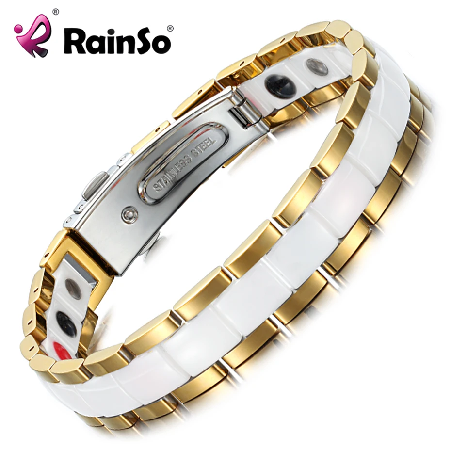 Женские браслеты и браслеты Rainso элегантный из белой керамики для женщин голограмма Магнитная терапия Леди Шарм Германий ювелирные изделия ORB-227