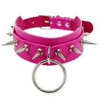 Ожерелье-чокер женское в готическом стиле, кожаное ожерелье-гвоздик с заклепками и круглыми шпильками в форме сердца, Ювелирное Украшение для связывания