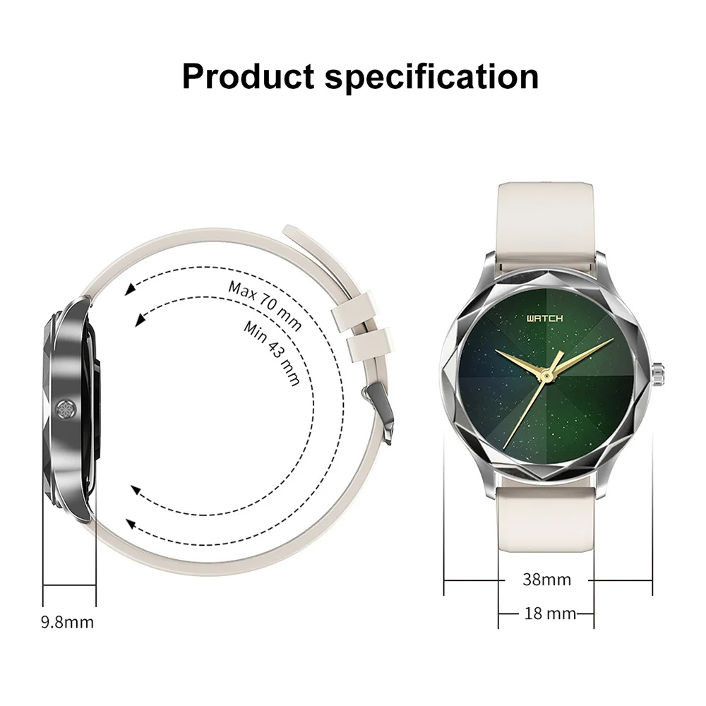 

DT86 Smart Watch Women 1.09 Inch HD Touch Screen Waterproof Female Smartwatch Heart Rate Fitness Tracker Watch For Android IOS