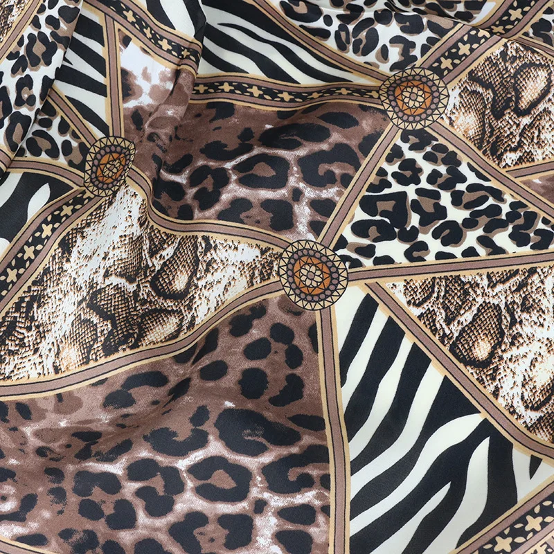 Модный шарф для волос женщин атласная шаль с леопардовым принтом шелковые шарфы