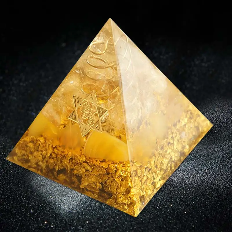 Пирамида органита 60 мм символизирует счастливый цитрин преобразователь энергии