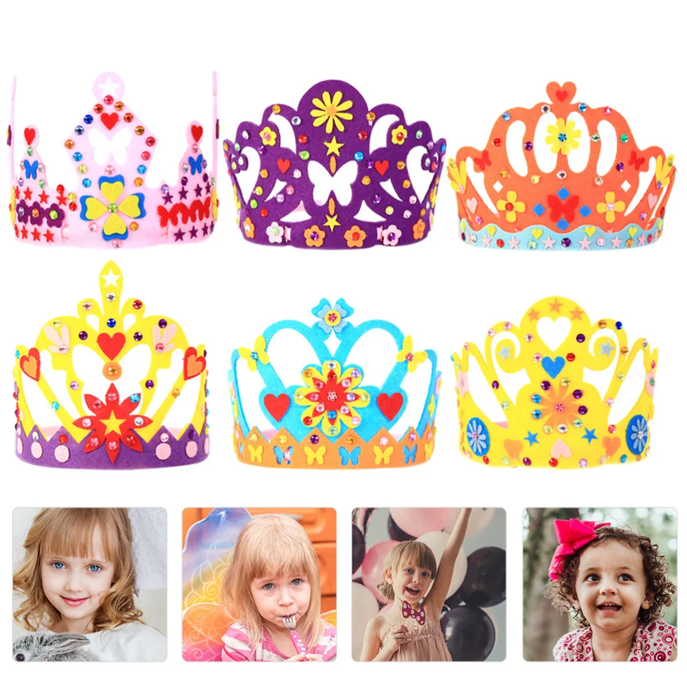 

6 комплектов, корона, подарки, наборы для детского творчества, корона на день рождения, наборы ручной работы, шляпа, товары для вечерние