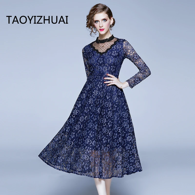 2020 весеннее Новое поступление винтажное женское платье голубого цвета