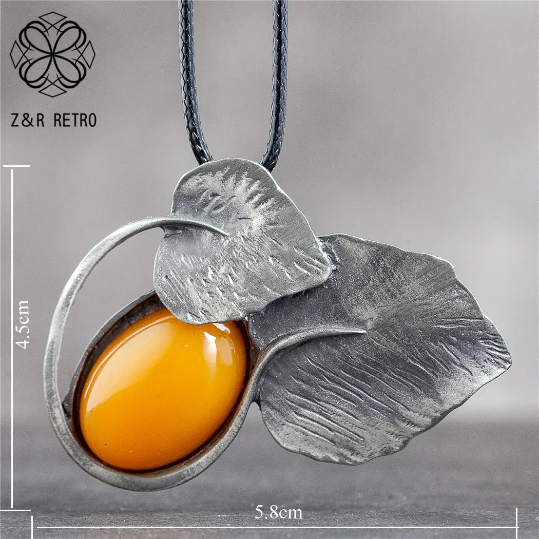 Женское винтажное ожерелье длинное с листьями подвесной кулон в виде растения