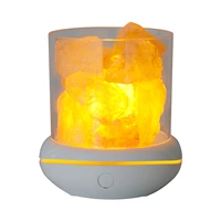 usb himalayan aromatherapy crystal salt lamp negative ions improve air quality colorful led night lamp for bedroom decor