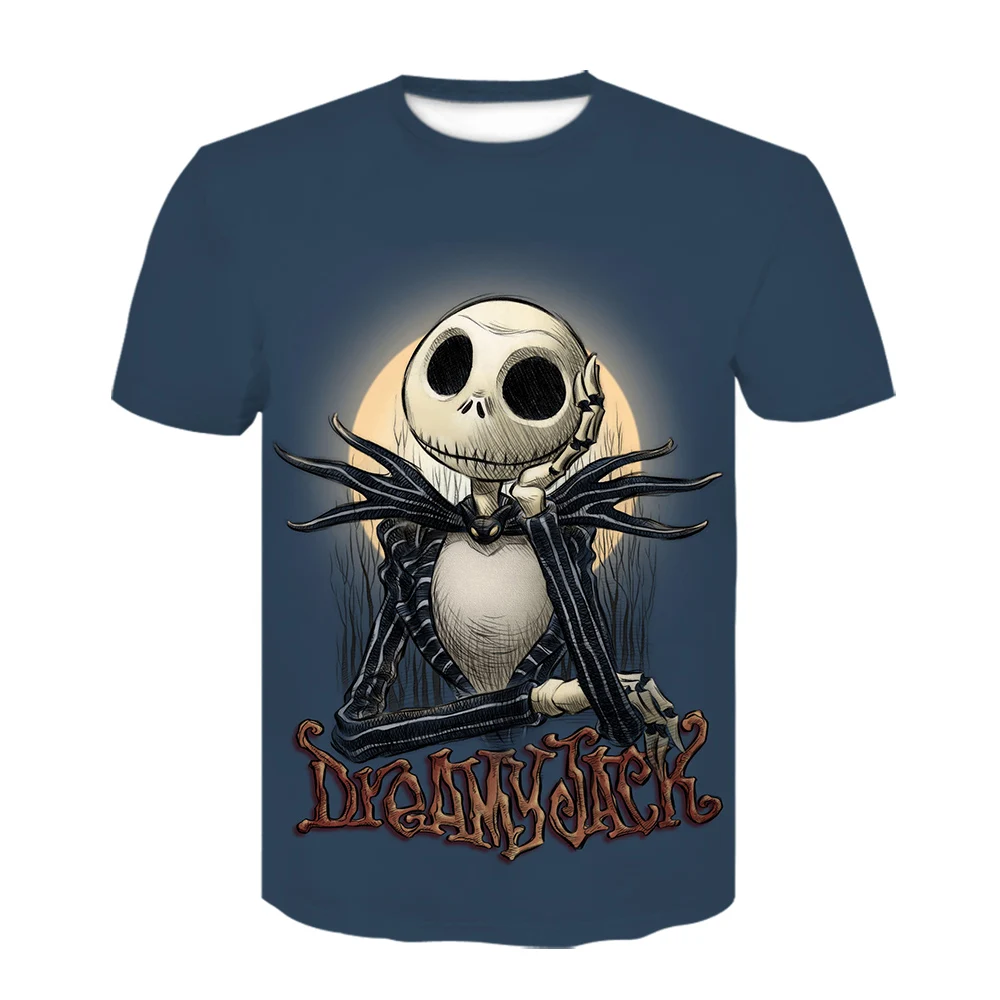 Мужские футболки с 3D принтом Джек Скеллингтон Тыква Кошмар перед Рождеством