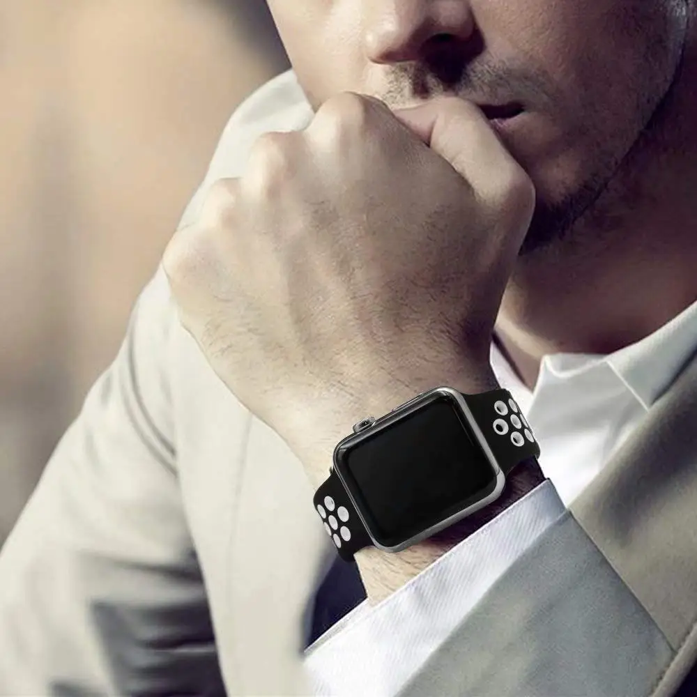 Замена KeBitt спортивный ремешок для Apple Watch 38 мм 40 мм 42 мм 44 мм, силиконовый ремешок, Браслет совместим с iWatch серии 5/4