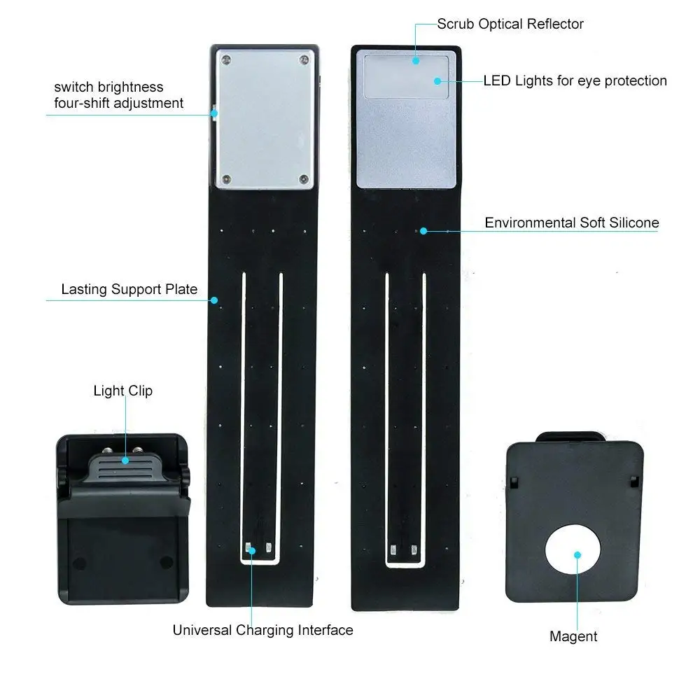 Перезаряжаемая USB лампа для чтения LEDGLE Компактная настольная гибкие