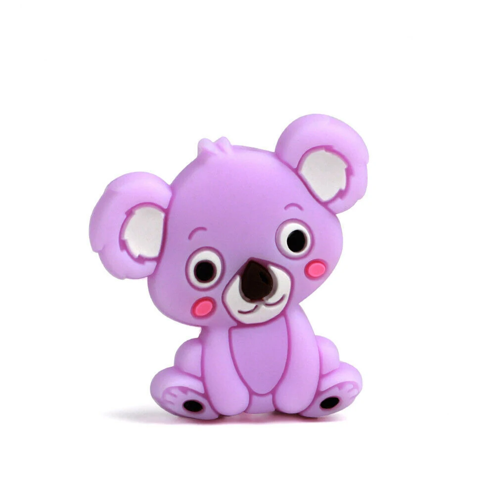

5Pcs Koala Baby Teether Bead Silicone DIY Necklace Pacifier Chain Teething Toy be used for DIY necklace and pacifier chain