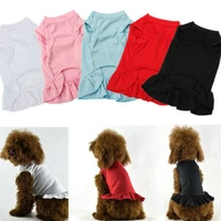 spring and summer dog dress soft pet clothes solid vest classic cat clothing girl dog clothes pet skirt for chihuahua yorkie