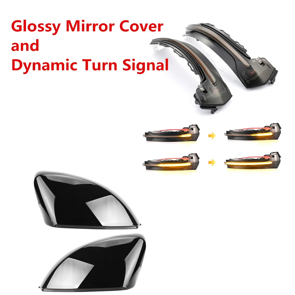 Glossy Cover Light Комплект из 2 предметов, для Audi A3 8 V S3 RS3 гибкие чехлы из термопластичного полиуретана(динамический боковое зеркало светодиодный индикатор сигнала поворота мигалка 2013 - Цвет: Glossy Cover Light