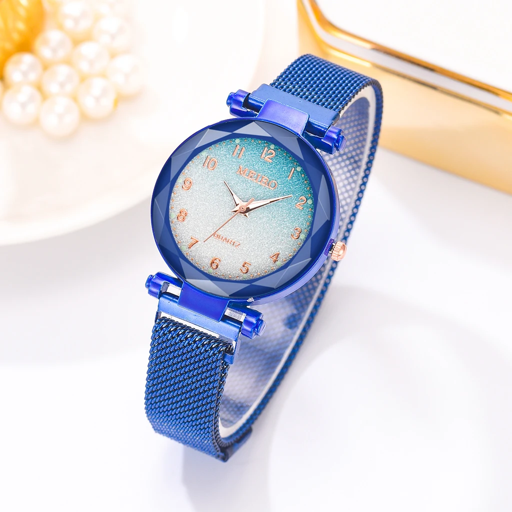 

Hot Sale Women Magnet Buckle Gradient Color Watches Luxury Ladies Fashion Female Wristwatches For Gift Clock