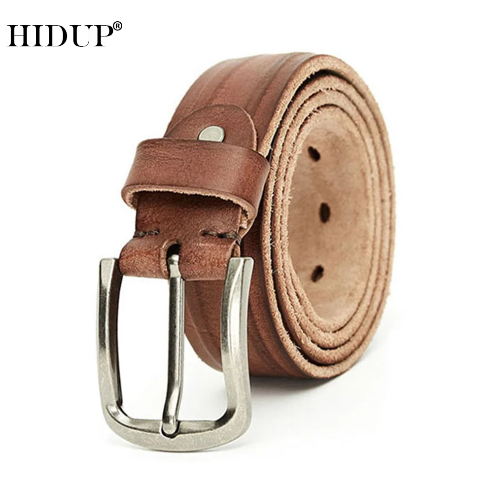 HIDUP мужской ремень из натуральной коровьей кожи высокое качество 100% натуральный