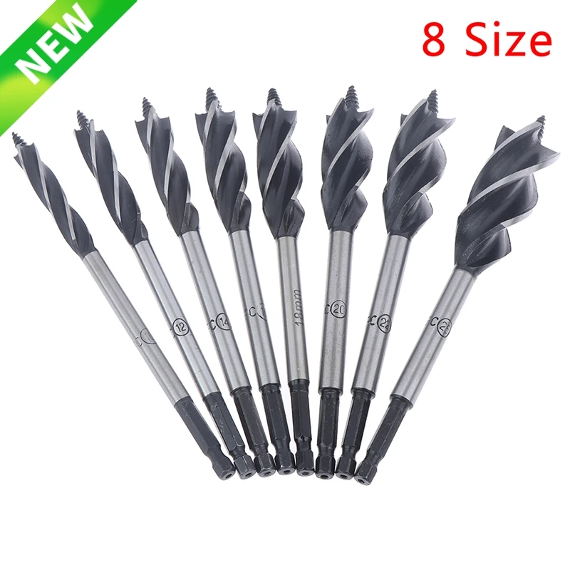 

10-24mm Twist Drill Bit Set Wood Fast Cut Auger Carpenter Joiner Tool Drill Bit For Wood Cut Suit for Woodworking