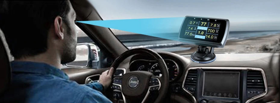 Ancel A501 OBD2 бортовой компьютер для автомобиля цифровой HUD Дисплей Расход топлива температура воды выше скорости метр OBD сканер