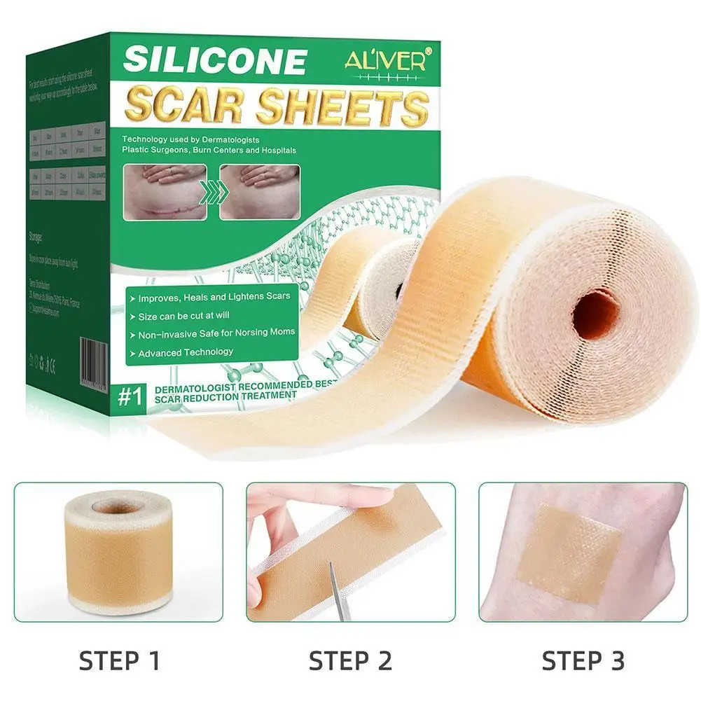 

150cm Efficient Surgery Scar Removal Silicone Gel Stickers Sheet Therapy Patch Acne Trauma Burn Scar Skin Repair Scar Treatment