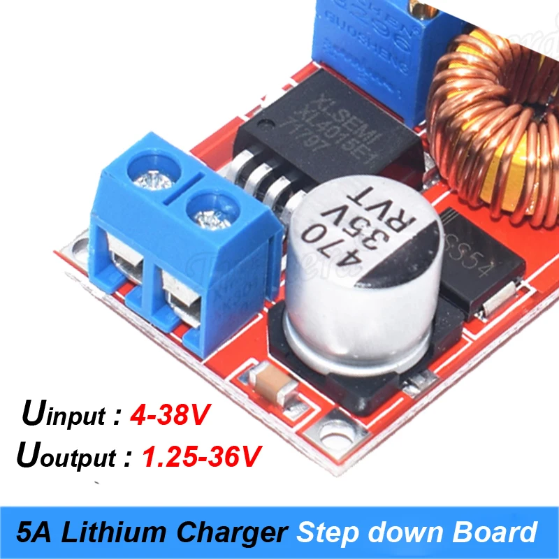 

Зарядная плата XL4015, понижающая зарядная плата для литиевых батарей, 5 А постоянного тока в постоянный ток, CC CV, светодиодный Преобразователь ...