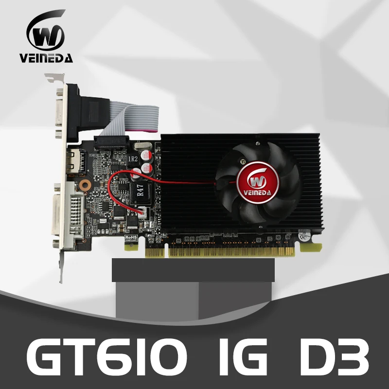 Видеокарта Veineda GT610 видеокарта 1 ГБ DDR3 64 бит DDR3/1000MHzfor nVIDIA Geforce GPU VGA б/у|Видеокарты| |