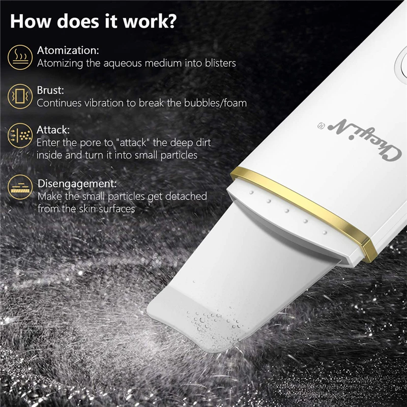 Ультразвуковой скребок для лица устройство чистки кожи удаления черных точек