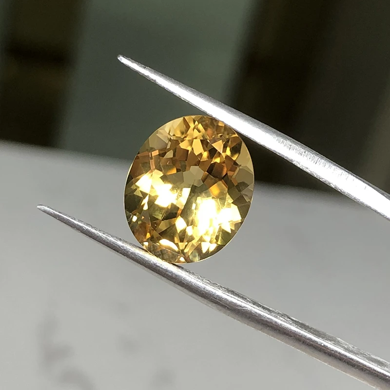 Красивый натуральный цитрин кристалл gemston овальной формы желтый цвет разрез e |