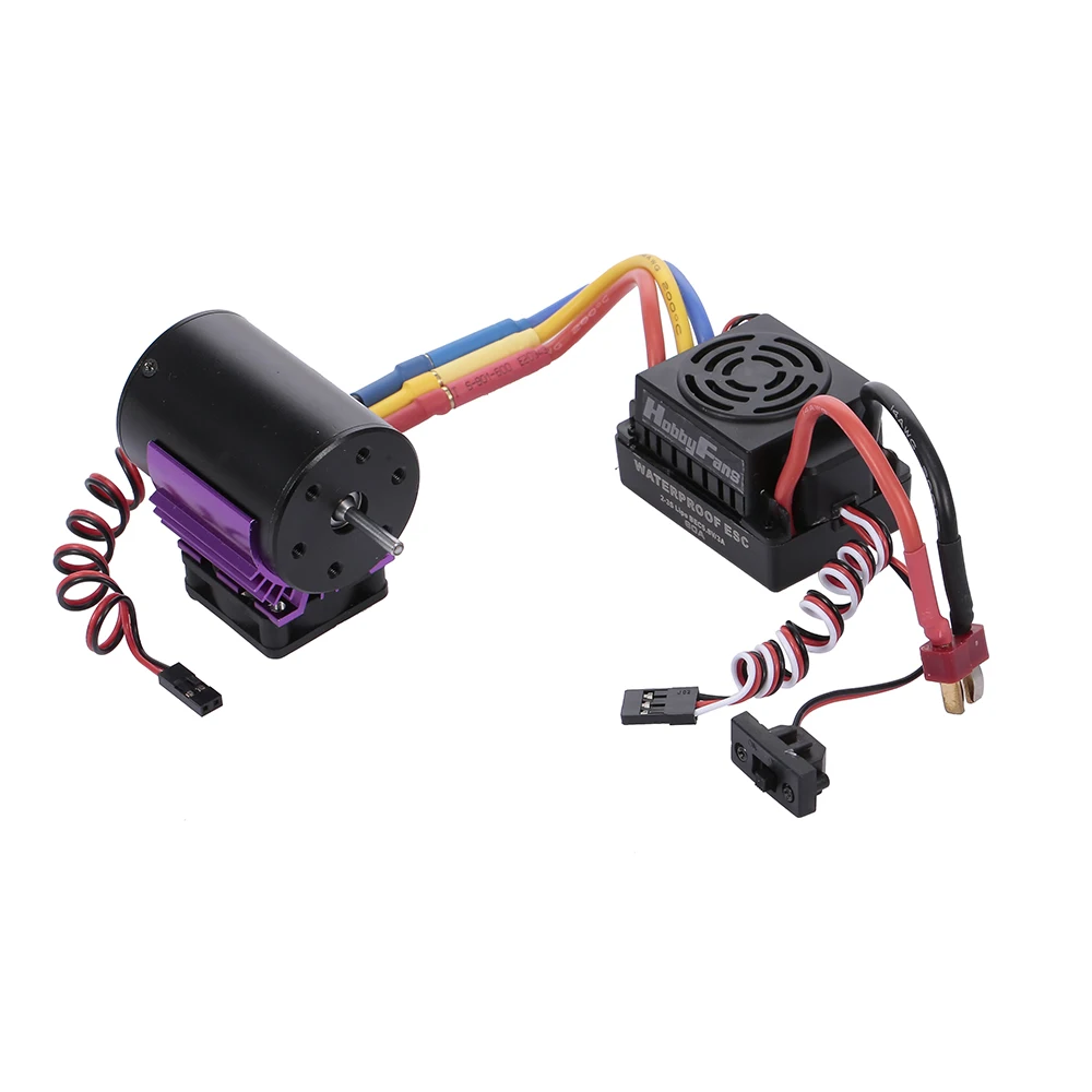 3650 4300KV водонепроницаемый бесщеточный двигатель с радиатором и 60A ESC BEC для 1/10 RC