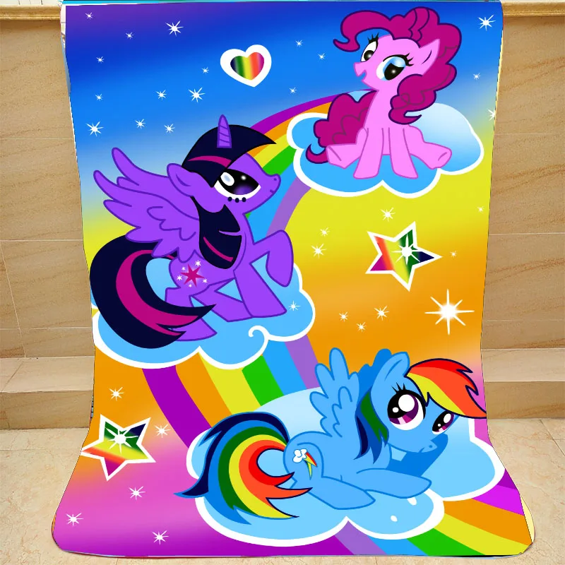 

Мультяшное плюшевое одиночное одеяло из кораллового флиса my little pony для кровати спальный чехол постельное белье Единорог плед одеяло Единор...