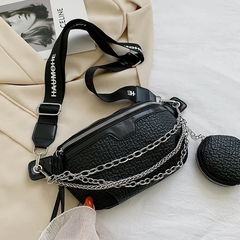 

Women messenger bags chest bag for female Mahjong bag chain women crossbody bag black pu leather woman chest bags fashion