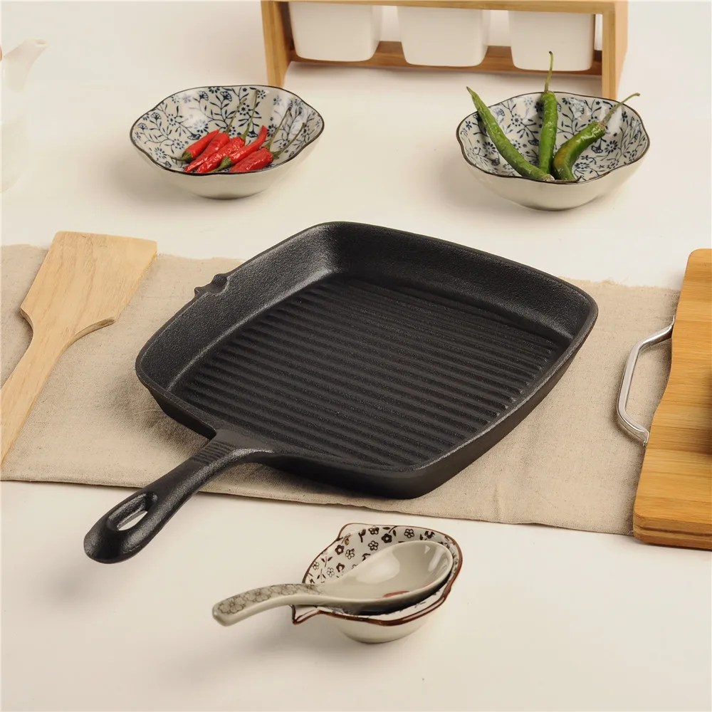 GH 24 см утолщенная чугунная сковорода Бытовая для стейка газовая плита с