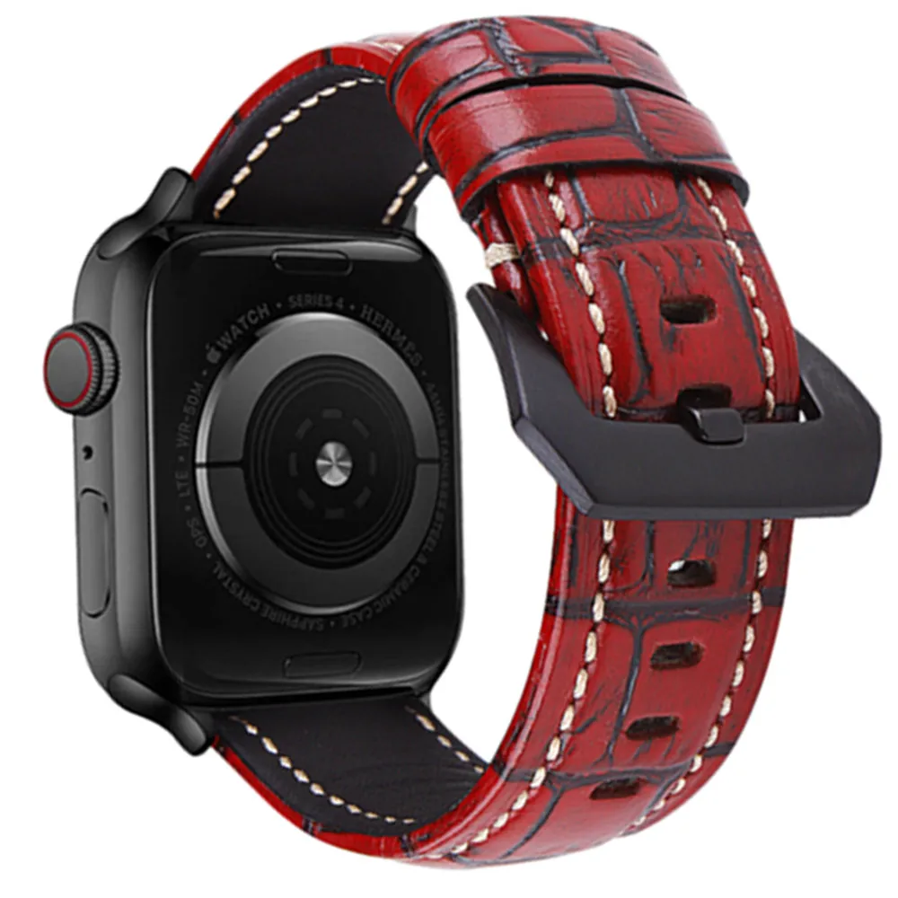 Genuine Leather strap for Apple watch band 44 40 41mm iWatch band 45 42 38mm Leather watchband bracelet Apple watch 7 6 se 5 4 3