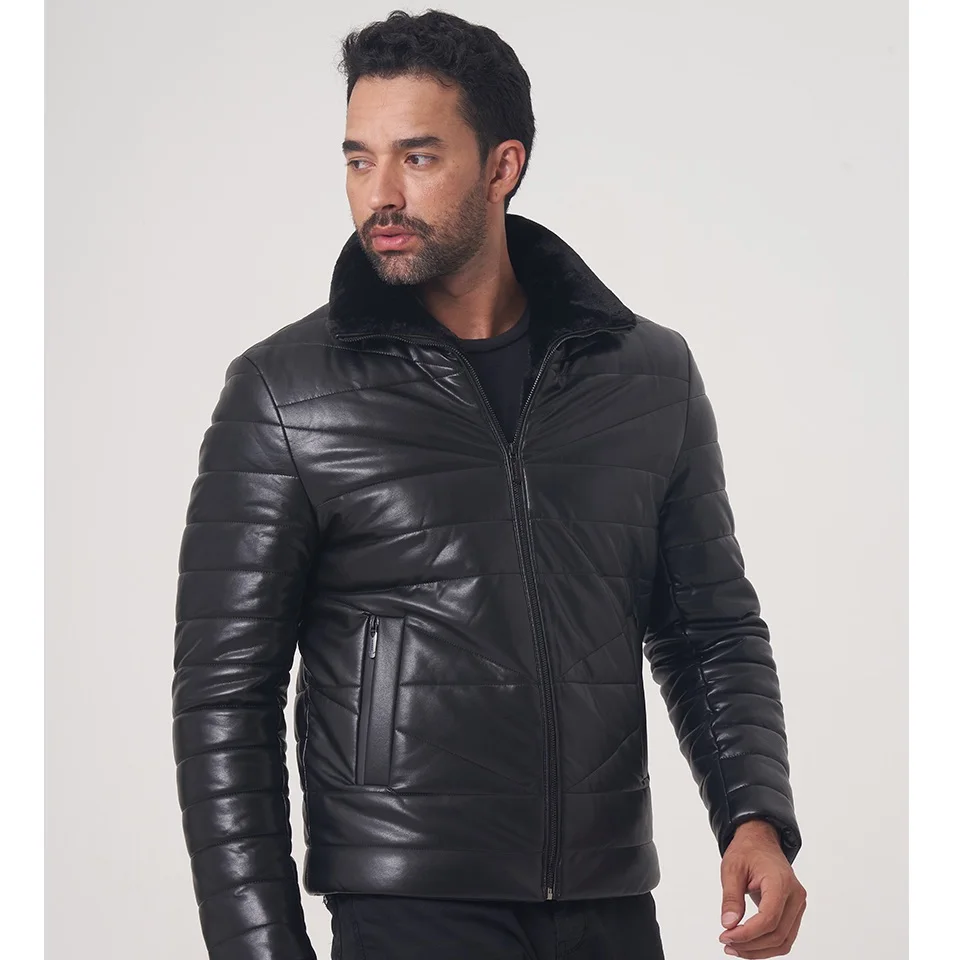 Новая кожаная одежда мужское кожаное пальто Мужская модная зимняя куртка